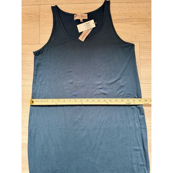 Philosophy Dresses Blue Maxi Tank Dress Sleeveless Stretch Size Large NWT - Picture 10 of 11